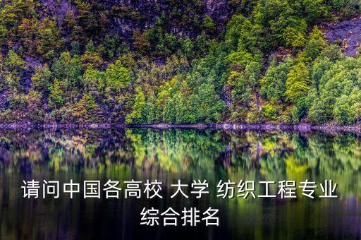 請問中國各高校 大學 紡織工程專業(yè)綜合排名