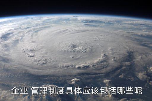  企業(yè) 管理制度具體應(yīng)該包括哪些呢