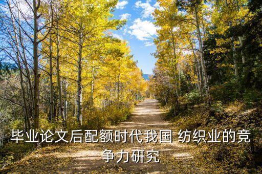 畢業(yè)論文后配額時(shí)代我國(guó) 紡織業(yè)的競(jìng)爭(zhēng)力研究