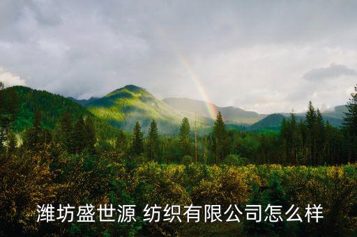  濰坊盛世源 紡織有限公司怎么樣