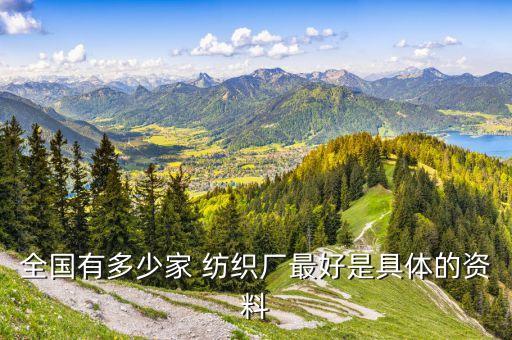 全國有多少家 紡織廠最好是具體的資料