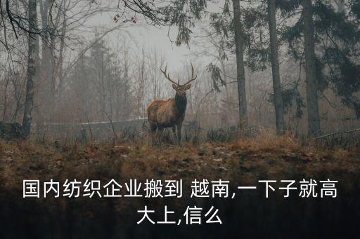 國內(nèi)紡織企業(yè)搬到 越南,一下子就高大上,信么
