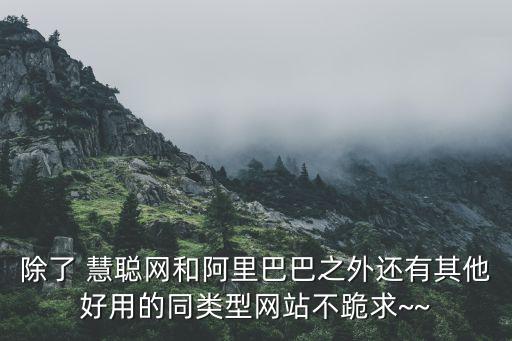 除了 慧聰網(wǎng)和阿里巴巴之外還有其他好用的同類型網(wǎng)站不跪求~~