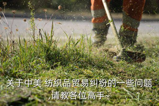 關(guān)于中美 紡織品貿(mào)易糾紛的一些問題,請(qǐng)教各位高手~