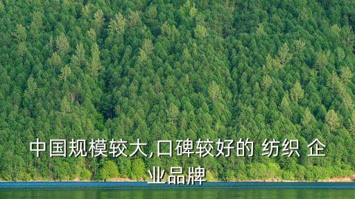 中國規(guī)模較大,口碑較好的 紡織 企業(yè)品牌