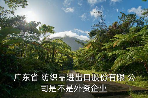  廣東省 紡織品進(jìn)出口股份有限 公司是不是外資企業(yè)