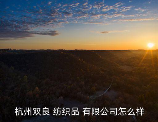 杭州雙良 紡織品 有限公司怎么樣