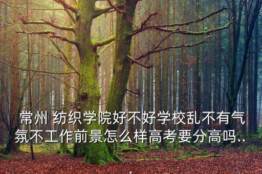  常州 紡織學院好不好學校亂不有氣氛不工作前景怎么樣高考要分高嗎...