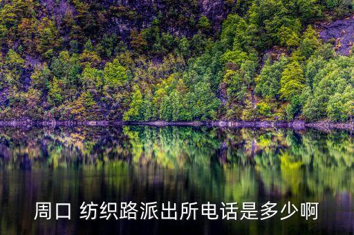 周口 紡織路派出所電話是多少啊