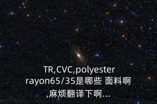  TR,CVC,polyesterrayon65/35是哪些 面料啊,麻煩翻譯下啊...