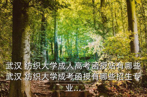 武漢 紡織大學(xué)成人高考函授站有哪些武漢 紡織大學(xué)成考函授有哪些招生專業(yè)...