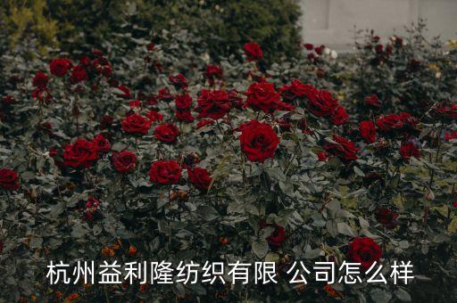  杭州益利隆紡織有限 公司怎么樣