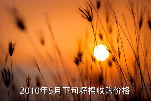 2010年5月下旬籽棉收購價(jià)格