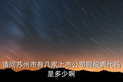 請問蘇州市有幾家上市公司啊股票代碼是多少啊