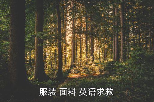 服裝 面料 英語求救