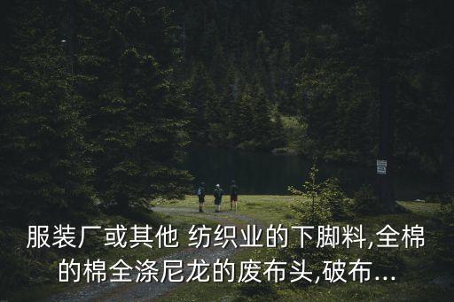服裝廠或其他 紡織業(yè)的下腳料,全棉的棉全滌尼龍的廢布頭,破布...
