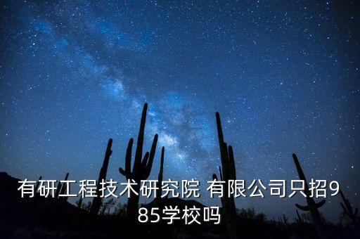有研工程技術(shù)研究院 有限公司只招985學(xué)校嗎