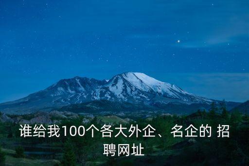 誰給我100個各大外企、名企的 招聘網(wǎng)址
