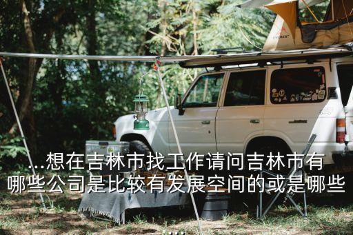 ...想在吉林市找工作請問吉林市有哪些公司是比較有發(fā)展空間的或是哪些...