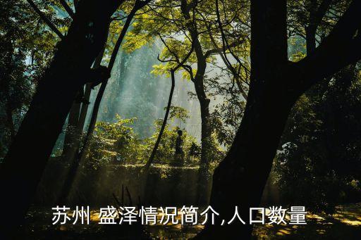 蘇州 盛澤情況簡(jiǎn)介,人口數(shù)量