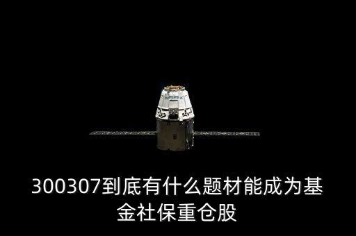 300307到底有什么題材能成為基金社保重倉股