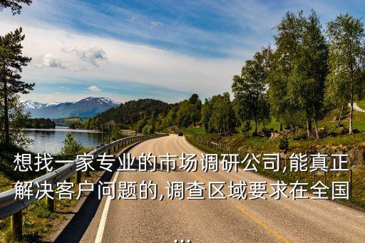 想找一家專業(yè)的市場調(diào)研公司,能真正解決客戶問題的,調(diào)查區(qū)域要求在全國...