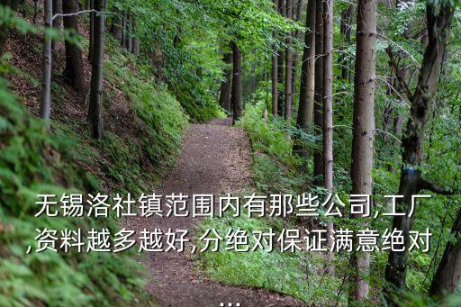  無(wú)錫洛社鎮(zhèn)范圍內(nèi)有那些公司,工廠,資料越多越好,分絕對(duì)保證滿(mǎn)意絕對(duì)...