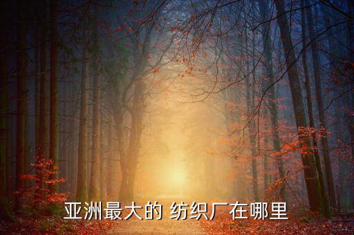 亞洲最大的 紡織廠在哪里