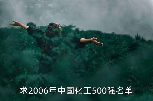 求2006年中國化工500強名單