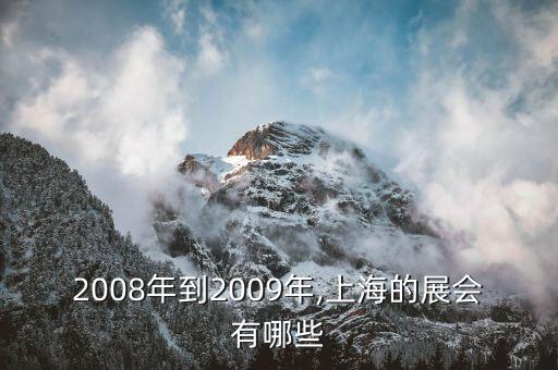 2008年到2009年,上海的展會有哪些