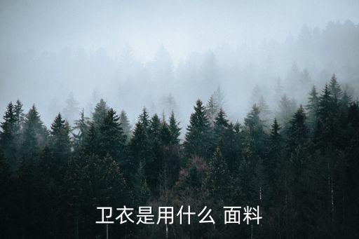 衛(wèi)衣是用什么 面料