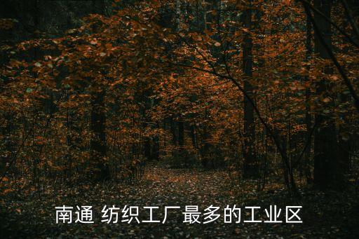 南通 紡織工廠最多的工業(yè)區(qū)