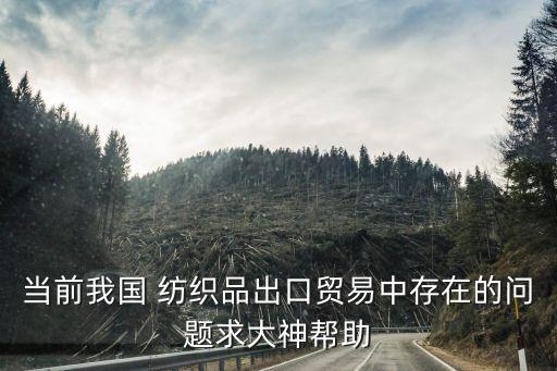 當(dāng)前我國(guó) 紡織品出口貿(mào)易中存在的問題求大神幫助