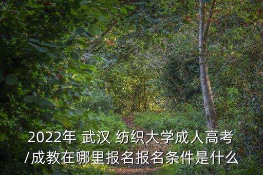 2022年 武漢 紡織大學(xué)成人高考/成教在哪里報(bào)名報(bào)名條件是什么