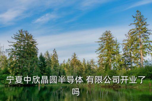 寧夏中欣晶圓半導(dǎo)體 有限公司開(kāi)業(yè)了嗎
