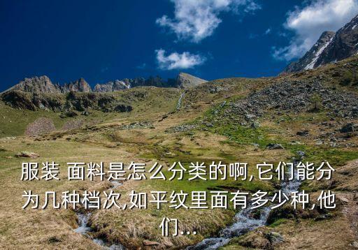 服裝 面料是怎么分類的啊,它們能分為幾種檔次,如平紋里面有多少種,他們...