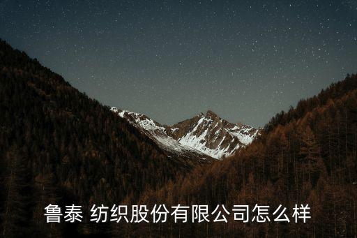 魯泰 紡織股份有限公司怎么樣