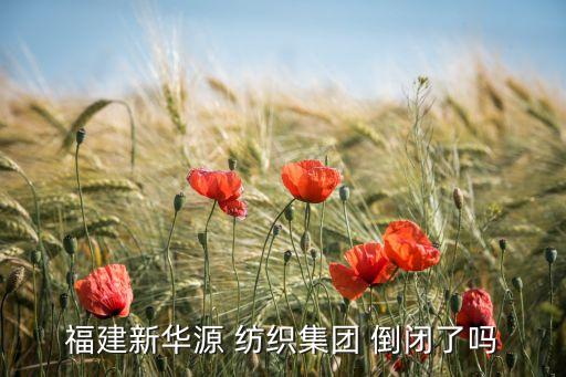 福建新華源 紡織集團 倒閉了嗎