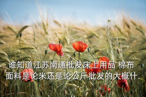 誰知道江蘇南通批發(fā)床上用品 棉布 面料是論米還是論公斤批發(fā)的大概什...