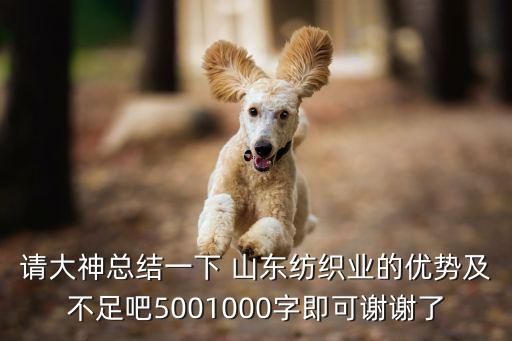 請大神總結(jié)一下 山東紡織業(yè)的優(yōu)勢及不足吧5001000字即可謝謝了