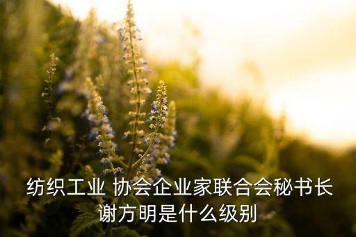  紡織工業(yè) 協(xié)會企業(yè)家聯(lián)合會秘書長謝方明是什么級別