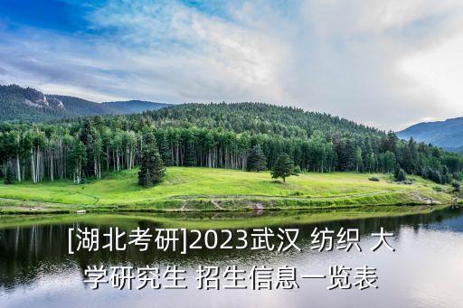 [湖北考研]2023武漢 紡織 大學(xué)研究生 招生信息一覽表