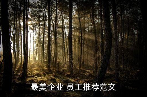 最美企業(yè) 員工推薦范文