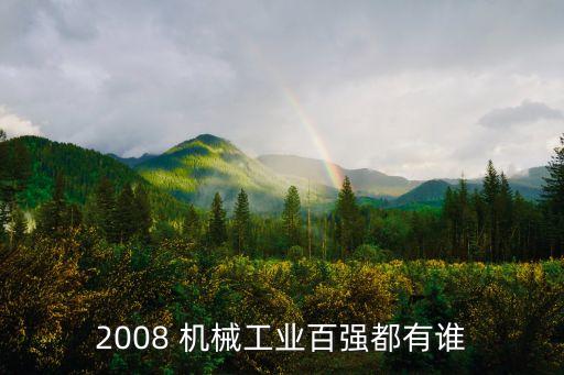 2008 機(jī)械工業(yè)百強(qiáng)都有誰