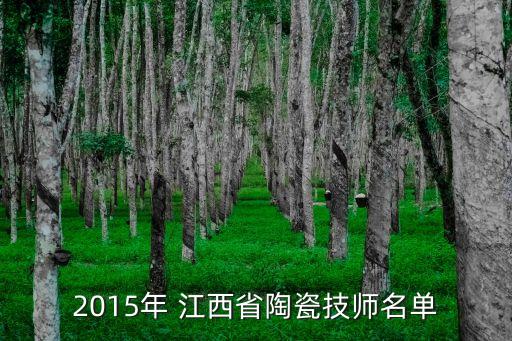 2015年 江西省陶瓷技師名單