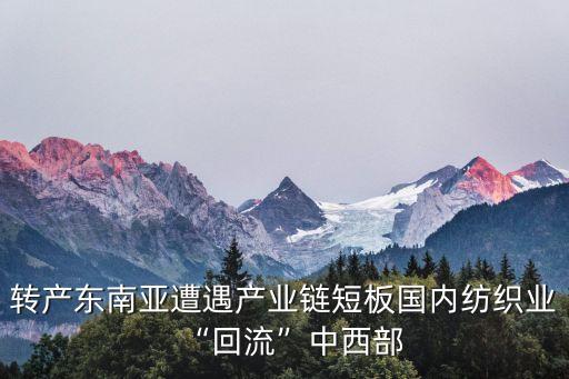 轉(zhuǎn)產(chǎn)東南亞遭遇產(chǎn)業(yè)鏈短板國(guó)內(nèi)紡織業(yè)“回流”中西部