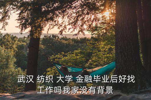  武漢 紡織 大學(xué) 金融畢業(yè)后好找工作嗎我家沒有背景