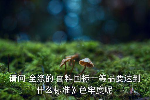 請問 全滌的 面料國標一等品要達到什么標準》色牢度呢