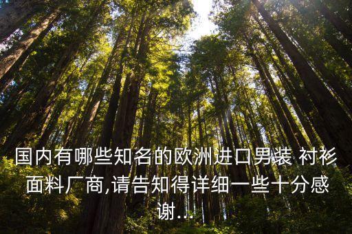 國(guó)內(nèi)有哪些知名的歐洲進(jìn)口男裝 襯衫 面料廠商,請(qǐng)告知得詳細(xì)一些十分感謝...