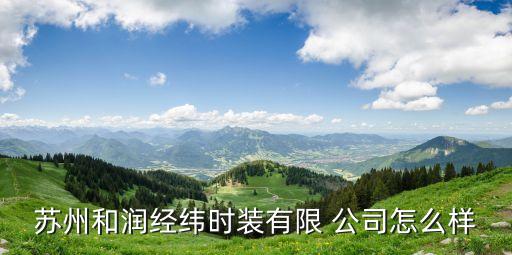 蘇州和潤經(jīng)緯時裝有限 公司怎么樣